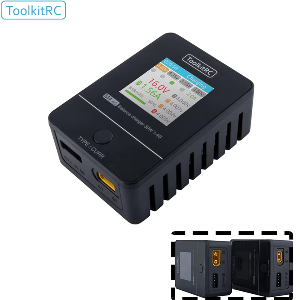 Drone Racing Charger - Caricabatterie compatto ToolkitRC M4AC 30W AC