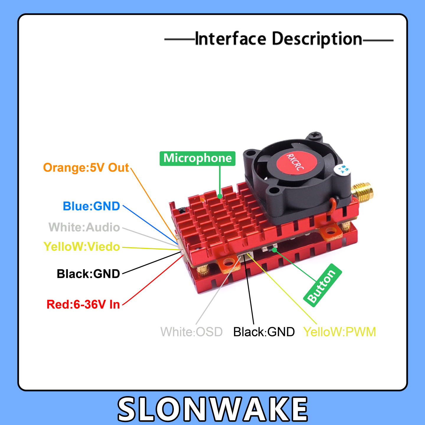 SLONWAKE 5.8G 2W VTX FPV 1800T - Drone Racing Camera recensione e prezzo