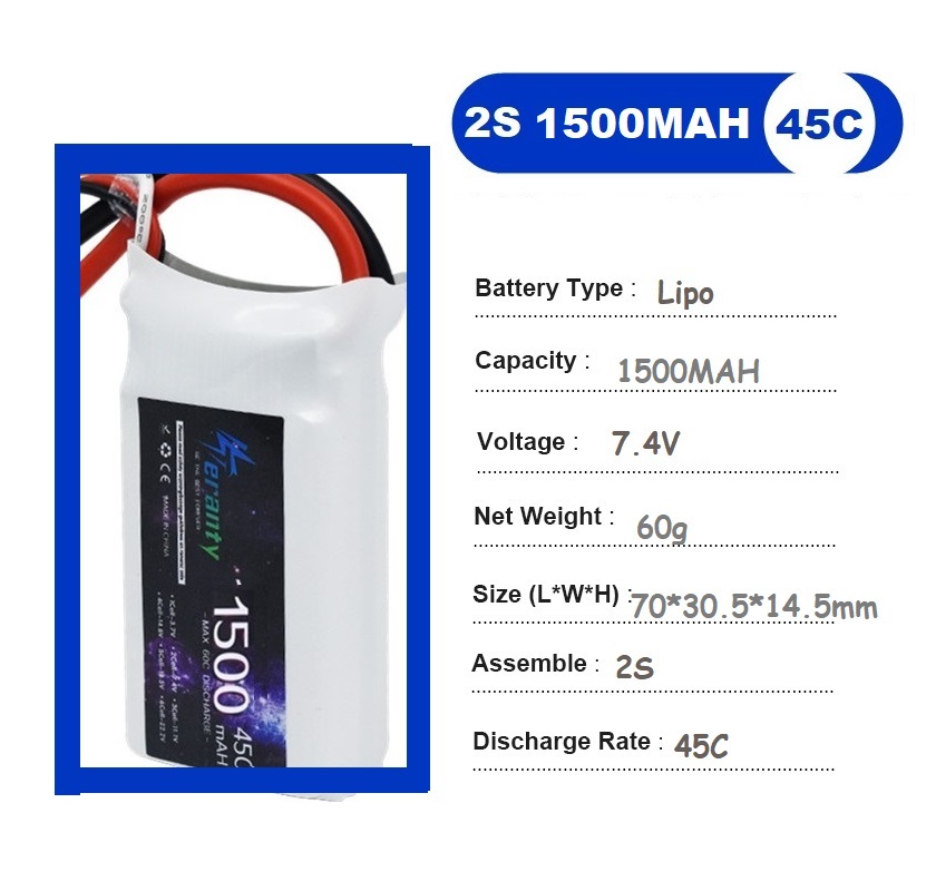 2PCS 7.4V Lipo 2S Batteria 150 - Drone Racing Battery recensione e prezzo